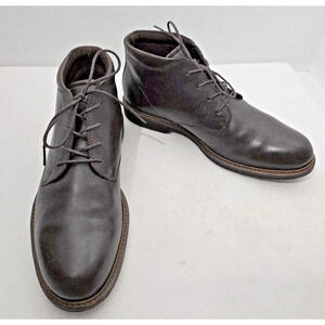 Men's ECCO Brown Leather Chukka Ankle Boots Size EU41/US-7-7.5- EUC